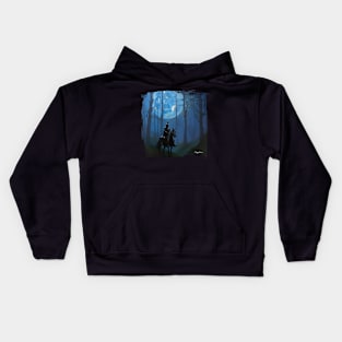 Mysterious Black Knight in the Moonlit Kids Hoodie